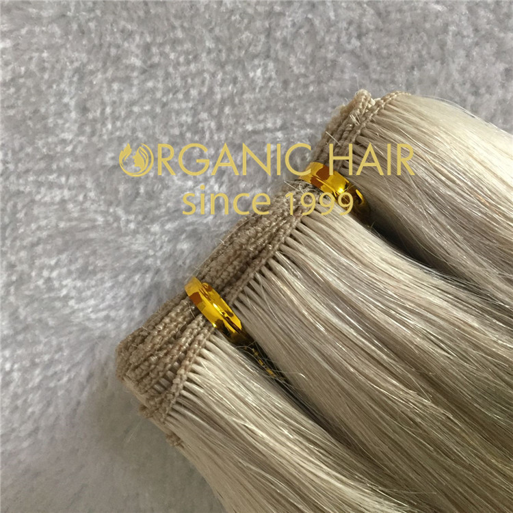 Blonde hand tied hair extensions H158